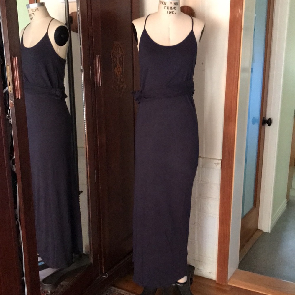 MONROW Maxi Layered Tank Dress. XS. Blue-Grey Color ♡